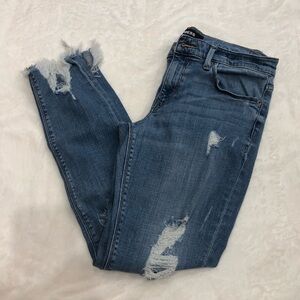 Express Women’s Distressed Ankle Legging Mid Rise Jeans 6R